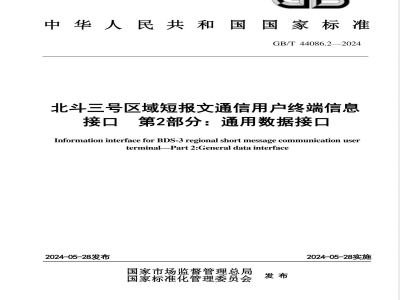 GB/T 44086.2-2024北斗三号区域短报文通信用户终端信息接口 第2部分：通用数据接口 