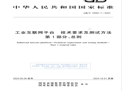 GB/T 44067.1-2024工业互联网平台 技术要求及测试方法 第1部分：总则 