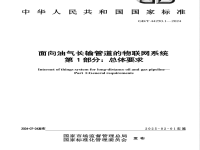 GB/T 44250.1-2024面向油气长输管道的物联网系统 第1部分：总体要求 