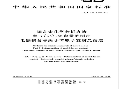 GB/T 42513.6-2024镍合金化学分析方法 第6部分：钼含量的测定 电感耦合等离子体原子发射光谱法 