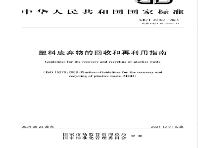 GB/T 30102-2024塑料废弃物的回收和再利用指南 